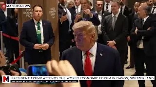 🇺🇸 Дональд Трамп беседует с журналистами на Всемирном экономическом форуме 2026 года в Давосе, Шв...