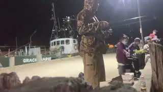 Squid fishing in Massachusetts. Easy grill on skewers. Lao/Thai/Khmer/ Vietnamese