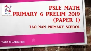 PSLE Math Exam Papers (Tao Nan Primary School Prelim 2019 Primary 6 Paper 1)