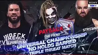 Wwe payback match card || 30 August 2020