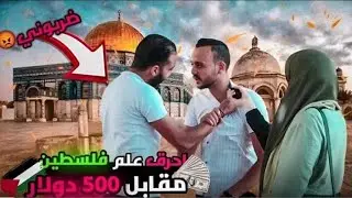 تجربه اجتماعيه لو حرقت علم فلسطين🇦🇪حتأخذ $500 رد فعل المصريين صدمه😱|@QontentPlus