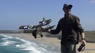 SE5a. (Indoor/parkflier) WWI Biplane gliding off a slope. PSS Maiden flight.