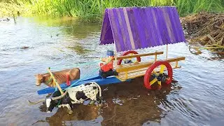 DIY Woodworking Ideas - Making Cow Bullock Cart From Wooden Sticks