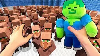 Realistic Minecraft - 1 ZOMBIE VS 100 VILLAGERS