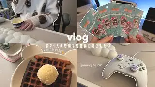 【vlog】夜の日常たち🎮モンハン時間を確保しながら編み物など他の趣味も楽しみたい独身オタク/daily home vlog