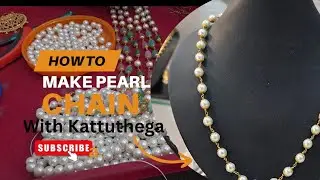 How to make pearl beads chain with kattutega | So easy anyone can do it! 