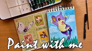 Rattata Jumping in the Grass | Pok&eacute;mon Painting| Rattata săltăreț prin iarbă | Pictură Pok&eacute;mon
