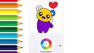 🌈Color Filling in Black Drawing | Cute Bear 🐻Art😻