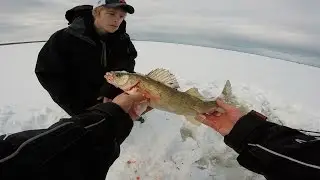 Northern Michigan Ice fishing- Walleye & Perch Early January