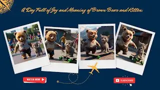 A Day Full of Joy and Meaning of Brown Bear and Kitten. #animation #animals #fatbear #catkute