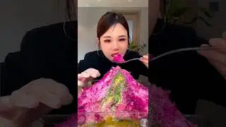YY'S Shaved jewelery ice eating with matcha #yyice #mukbang #iceeating #shavediceeating