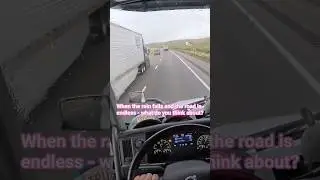 POV Truck Driving USA | Rainy Day in Wyoming with Heavy Wind #shorts