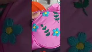 Easy hand embroidery tutorials/ সহজ এমব্রয়ডারি সেলাই/ পাতা সেলাই /#embroidery #diycraft #shortvideo