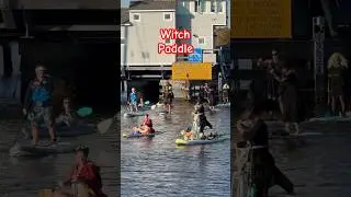 What happens if they fall in? Witch Paddle on the Mystic River🧙#halloween #witch #shorts