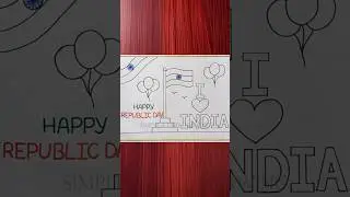 Happy Republic Day Drawing 🇮🇳 #shorts #youtubeshorts #republicday