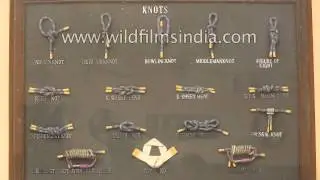 Rope Knots for mountaineering, displayed at HMI, Darjeeling