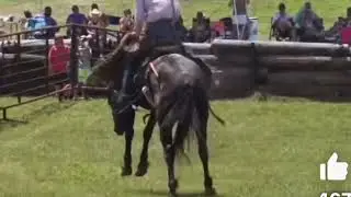 Best Girl Bronc ride I&rsquo;ve seen ,under Tom Russel&rsquo;s Buckin horse moon