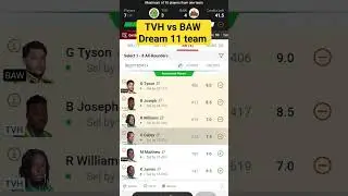 TVH vs BAW Dream 11 team | TVH vs BAW | Nature Isle T10 | #Tvhvsbaw #dream11