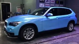 Magic Coral Sky Blue PVC Glossy Magic Satin Metal Chrome Vinyl Wrap Sticker from Kakasinlee