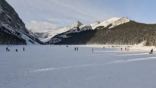 Walking on Frozen Lake Louise 🇨🇦❄️ | Sunny Winter Morning in Banff National Park