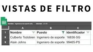 Cómo usar vistas de filtro en hojas de cálculo de Google Sheets