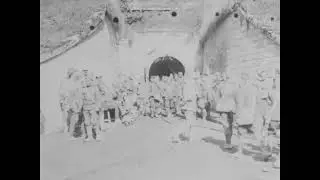 Inspection of Verdun in World War 1 vintage film stock footage #212b