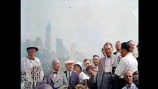 1930 German Tourists in New York City - Colorized