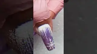 How to do Trending Ice Sugar effect❄️💜#nailtutorial #snowflakenails #nails