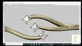 how to create 3 diamond ring design in jewelcad  // with SK