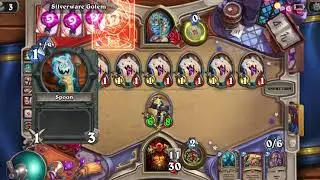 HearthStone Karazhan: ScourgeLord Garrosh vs Silverware Golem