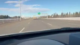 Driving past Red Deer to Edmonton Alberta