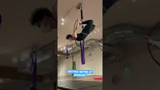 Spinning Aerial Backbend and Foot Lock #aerialist #lyra #aerialhoop #circus #acrobatics