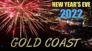gold coast new year's eve fireworks from above  2022  4K