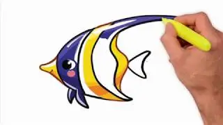 Coloring Pages-How to draw an Angelfish - animal draw with color step by step - Drawing Extra