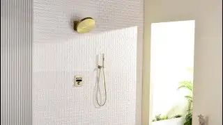 Lefton Concealed Rainfall Thermostatic Shower System with Temperature Display & Hand Shower-SSWM2501