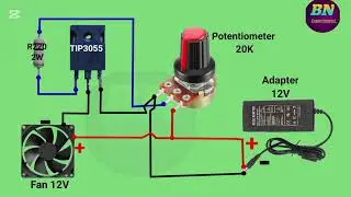 simple fan speed controller circuit diagram #adapter #potentiometer #fan #bnexperiment