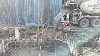 Raft casting work 50000 m3  | how much time a concrete miller take to empty the truck ! 