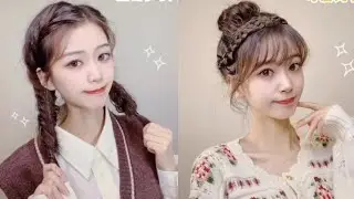 Quick and easy daily look Hairstyles tutorials really Cute korean styles for Girls 💋