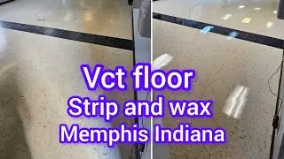 Commercial floor care Memphis Indiana. Vct floor strip and wax.