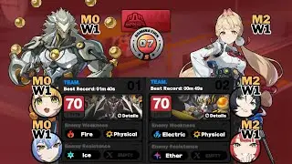 M0W1 Banyue Team 100s Clear & M2W1 Alice 49s Clear | Shiyu Defense 7 [Zenless Zone Zero]