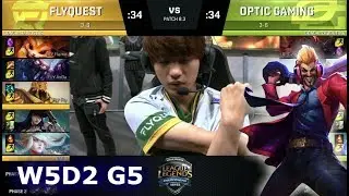 FlyQuest vs OpTic Gaming | Week 5 Day 2 of S8 NA LCS Spring 2018 | FLY vs OPT W5D2 G5