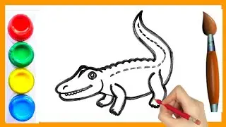 How to draw crocodile drawing for kids । Crocodile drawing step by step । मगरमच्छ को कैसे बनाएं 