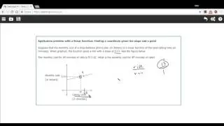 Application problem with a linear function - finding a coordinate given a slope an a point