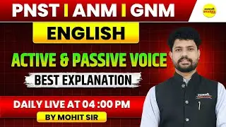 ENGLISH ACTIVE & PASSIVE VOICE | PNST 2026 | ANM | GNM | DAILY LIVE CLASS | BEST EXPLANATION