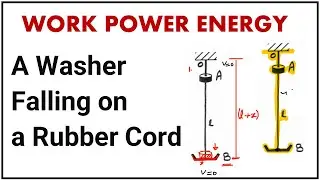 A Washer Falling on a Rubber Cord:  WORK power energy JEE MAIN I ADVANC