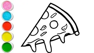 Drawing and Coloring Pizza 🍕 , Drawing For Children, Easy Toddler Drawings || Peaceful Arts