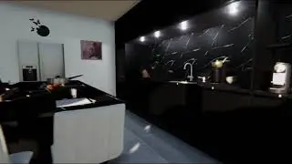 Cuisine noir mat ultra moderne