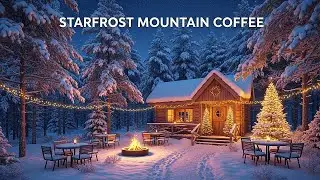 Cozy Cabin Christmas Jazz by the Fireplace ❄️ Snowy Forest Café Ambience for Relaxing Winter Evening