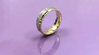 Marks of love white & yellow gold wedding band (6mm)