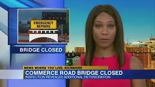 Commerce Road Bridge in Richmond temporarily closed